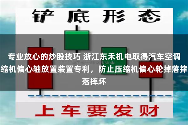 专业放心的炒股技巧 浙江东禾机电取得汽车空调压缩机偏心轴放置装置专利，防止压缩机偏心轮掉落摔坏