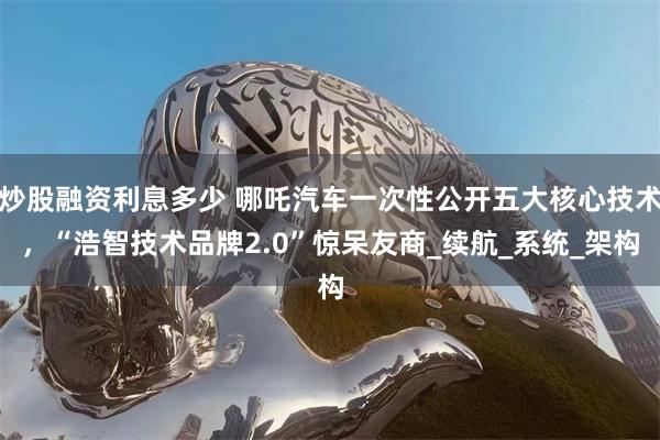 炒股融资利息多少 哪吒汽车一次性公开五大核心技术，“浩智技术品牌2.0”惊呆友商_续航_系统_架构