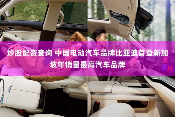 炒股配资查询 中国电动汽车品牌比亚迪首登新加坡年销量最高汽车品牌