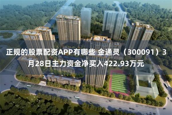正规的股票配资APP有哪些 金通灵（300091）3月28日主力资金净买入422.93万元