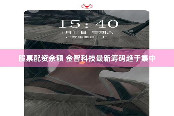 股票配资余额 金智科技最新筹码趋于集中